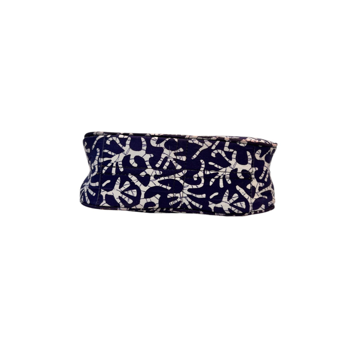 Dark Blue Sling Bag In Floral Printed Cotton with Multiple Compartments & Pockets – Women's HandBag/Sling Bag – additional product photo | Leather Villa