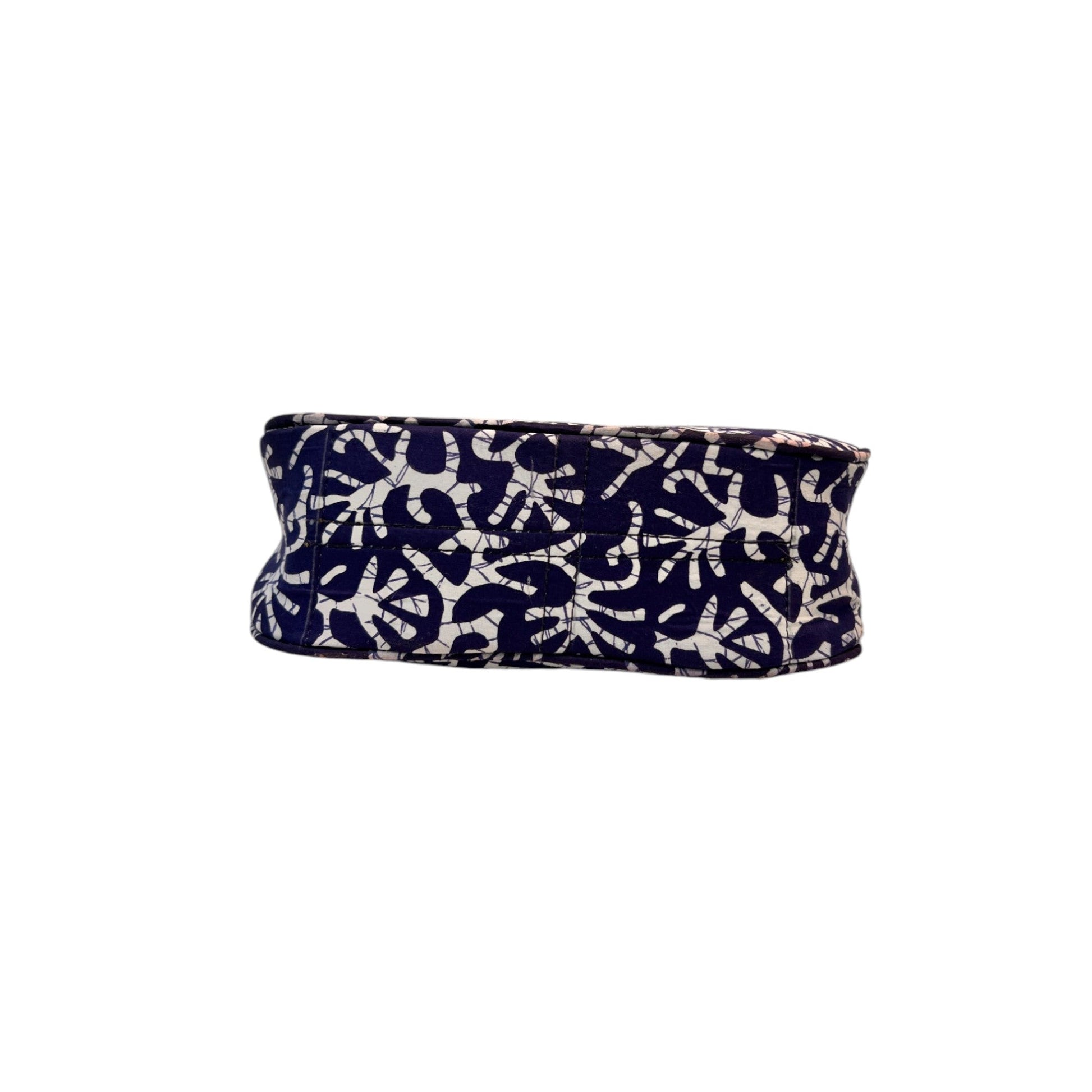 Dark Blue Sling Bag In Floral Printed Cotton with Multiple Compartments & Pockets – Women's HandBag/Sling Bag – additional product photo | Leather Villa