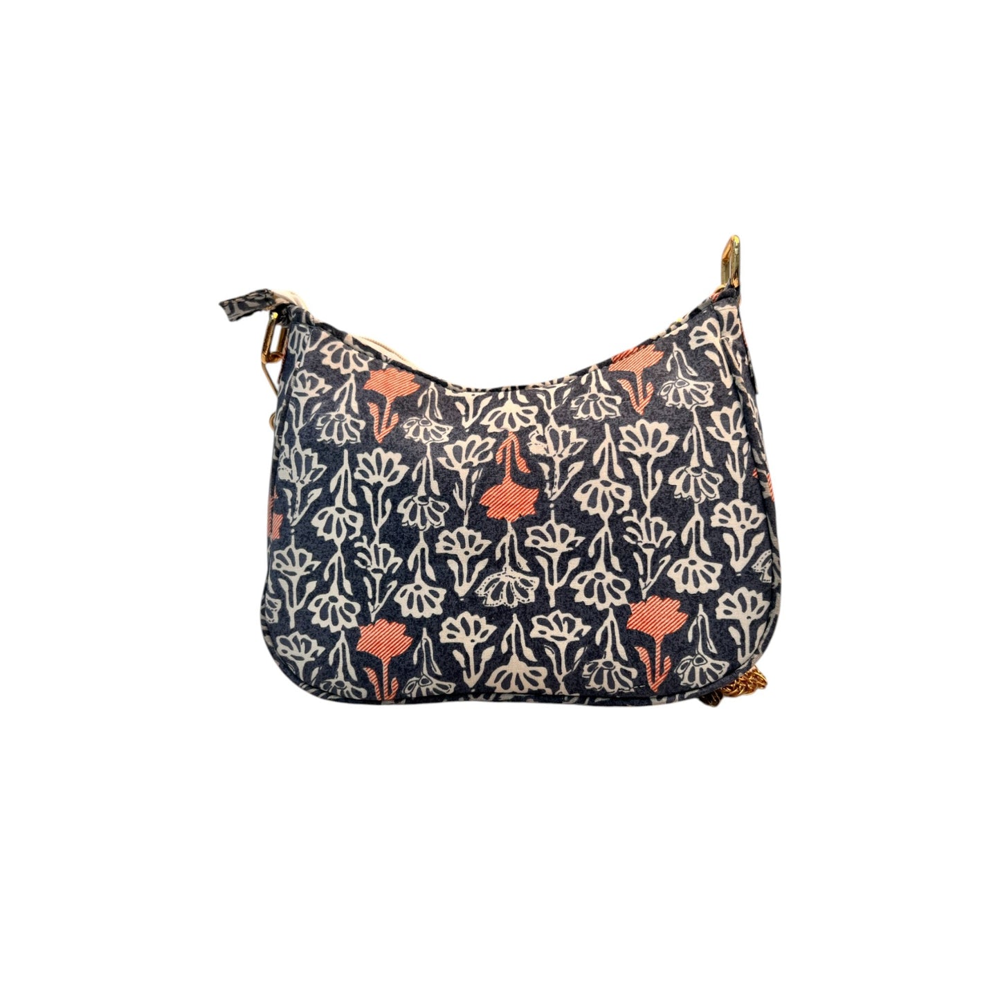 Grey Sling Bag In Floral Printed Cotton with Multiple Compartments & Pockets – Women's HandBag/Sling Bag – additional product photo | Leather Villa