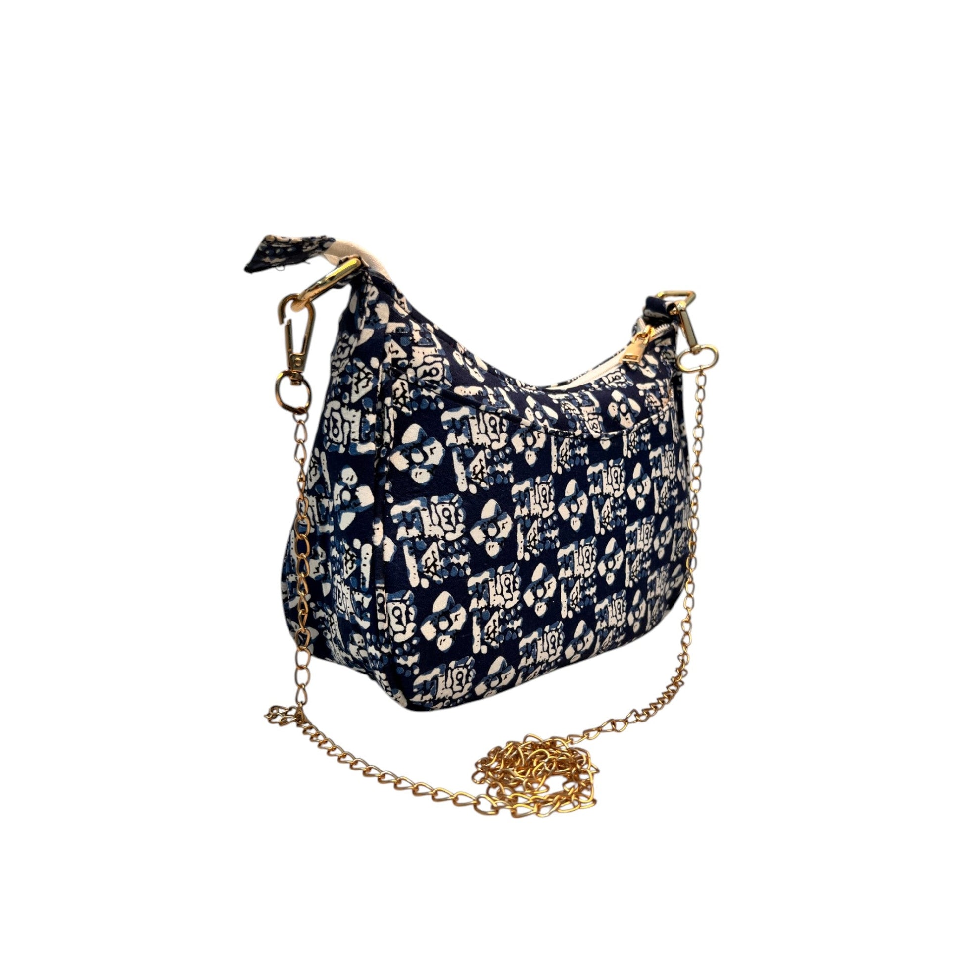 Multi Sling Bag In Floral Printed Cotton with Multiple Compartments & Pockets – Women's HandBag/Sling Bag – additional product photo | Leather Villa