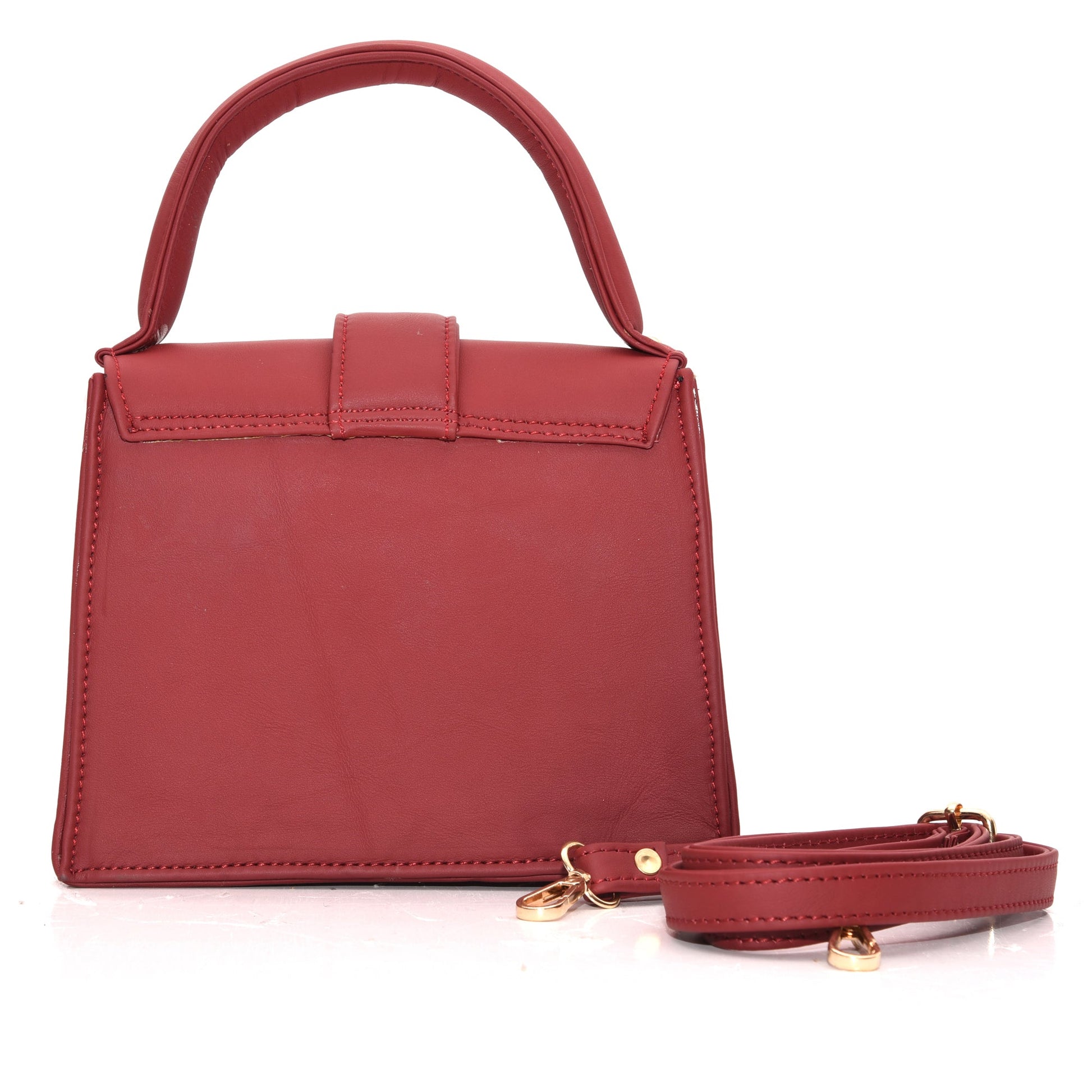 Genuine Leather Handbag/Sling Bag/Chic Bag For Girls - Red - additional product photo | Leather Villa