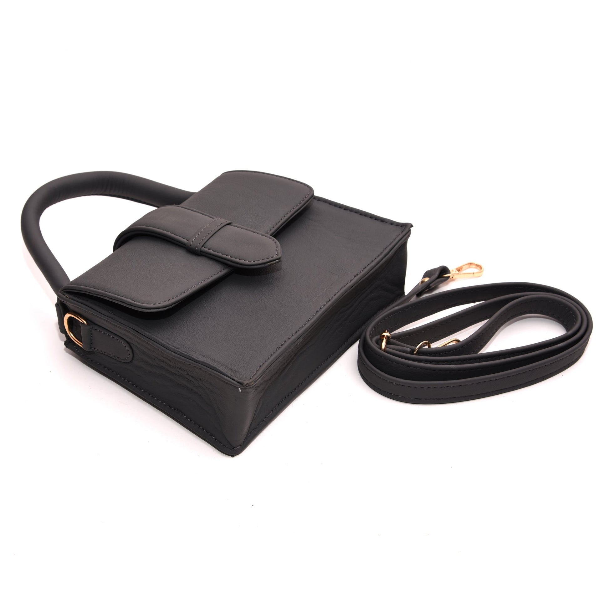 Genuine Leather Handbag/Sling Bag/Chic Bag For Girls - Black - additional product photo | Leather Villa