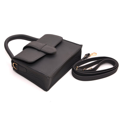 Genuine Leather Handbag/Sling Bag/Chic Bag For Girls - Black - additional product photo | Leather Villa