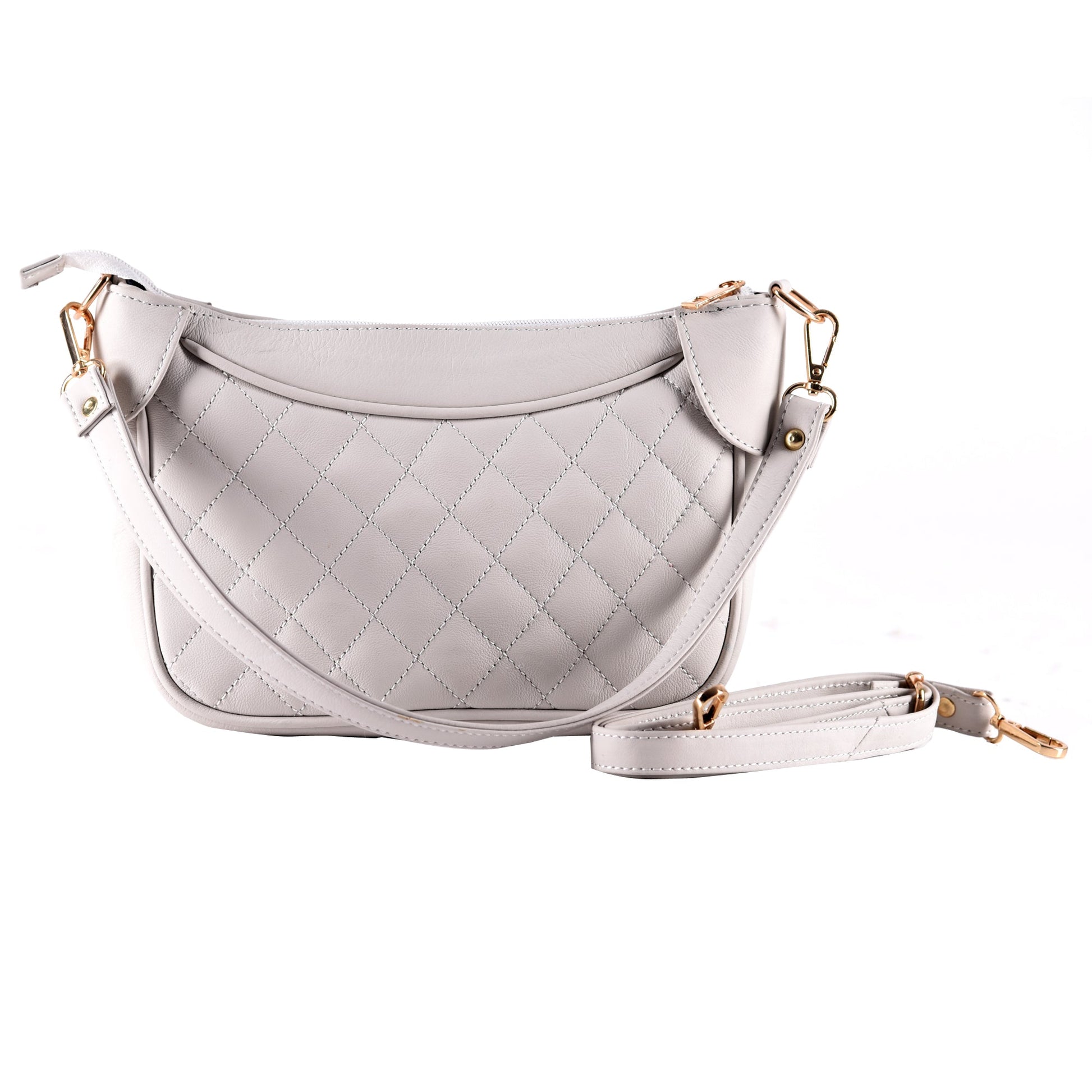 Luxury Genuine Leather Quilted Handbag/Sling Bag for Girls/Women/Ladies - White | Leather Villa