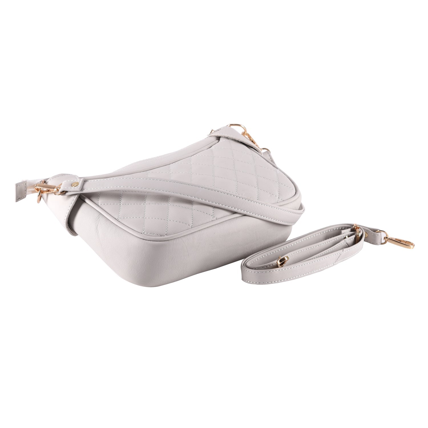 Luxury Genuine Leather Quilted Handbag/Sling Bag for Girls/Women/Ladies - White - additional product photo | Leather Villa