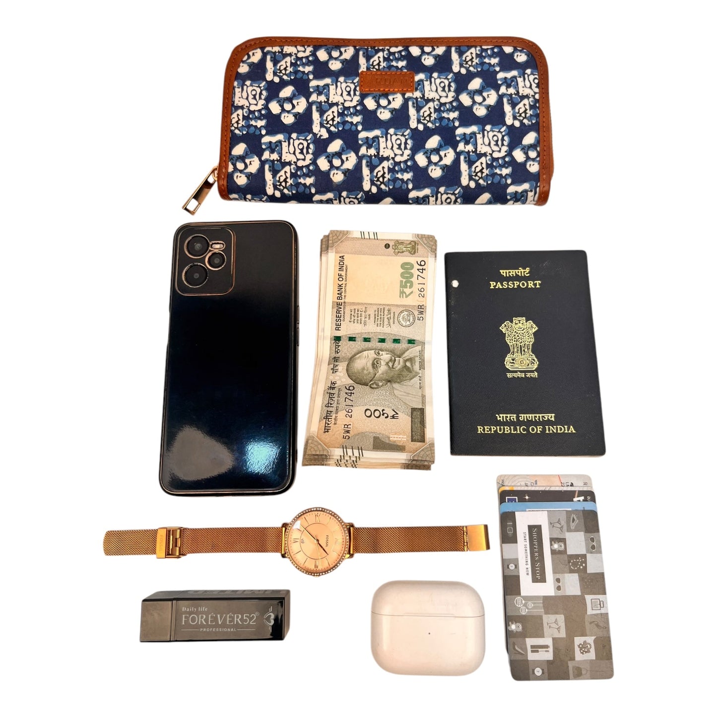 Bohemian Dark Blue Hand Clutch Wallet for Girls & Womens – additional product photo | Leather Villa
