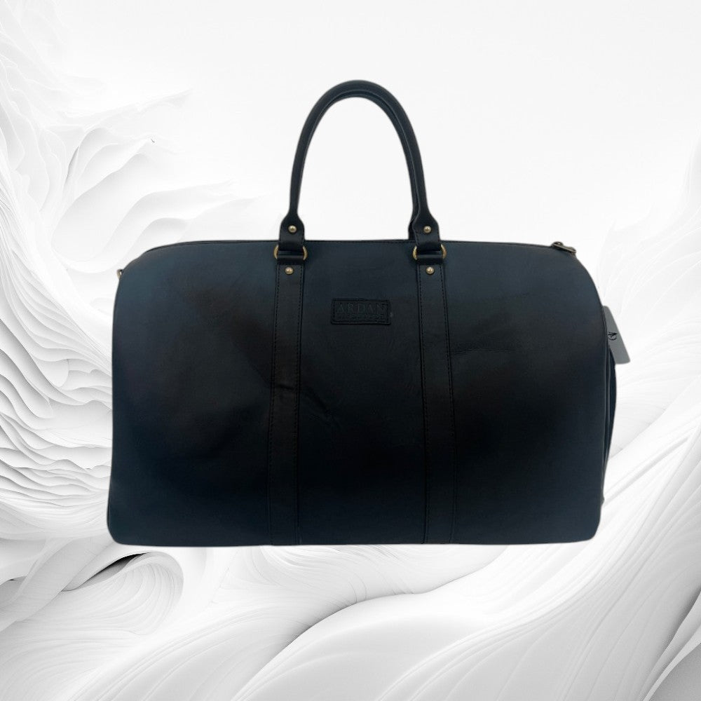 Genuine Leather Duffle Bag with Shoe Compartment Large Size