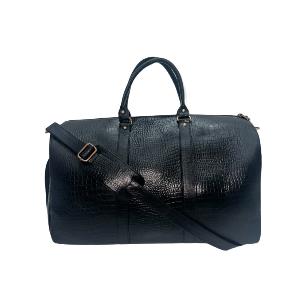 Genuine Leather Duffle Bag with Shoe Compartment Large Size