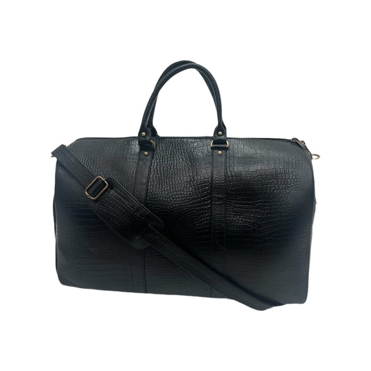 Genuine Leather Duffle Bag with Shoe Compartment Large Size – Black – additional product photo | Leather Villa