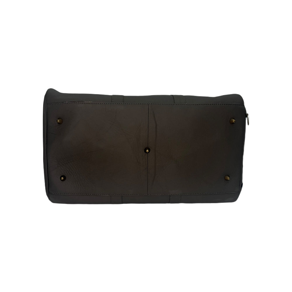 Genuine Leather Duffle Bag with Shoe Compartment Large Size – Brown – additional product photo | Leather Villa