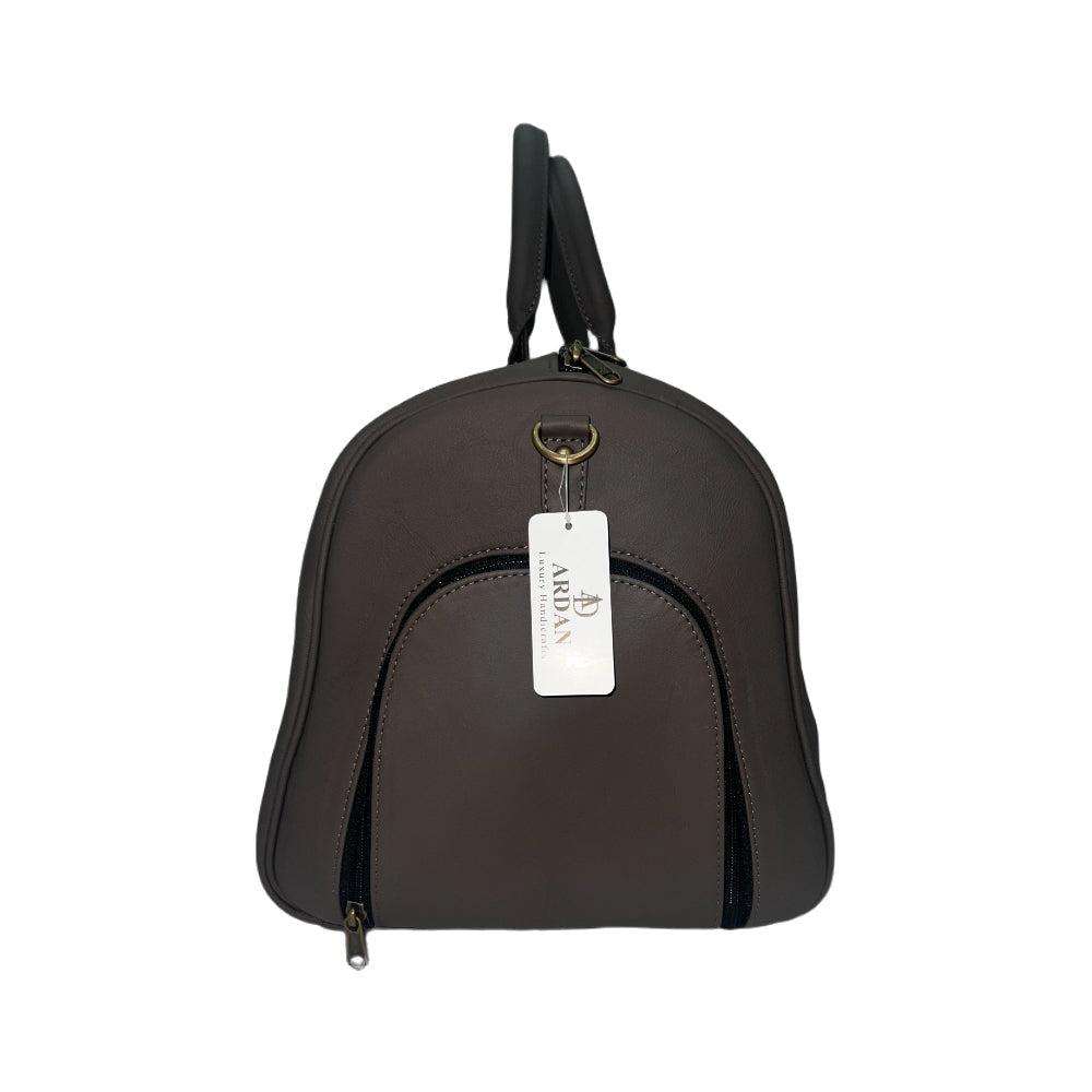 Genuine Leather Duffle Bag with Shoe Compartment Large Size – Brown – additional product photo | Leather Villa