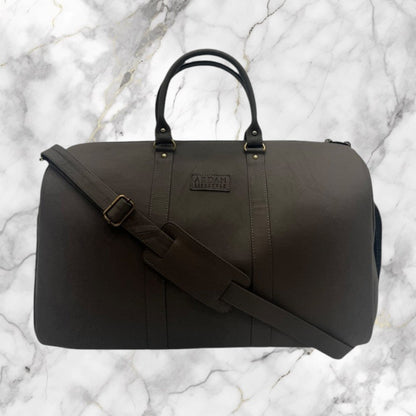 Genuine Leather Duffle Bag with Shoe Compartment Large Size – Brown | Leather Villa