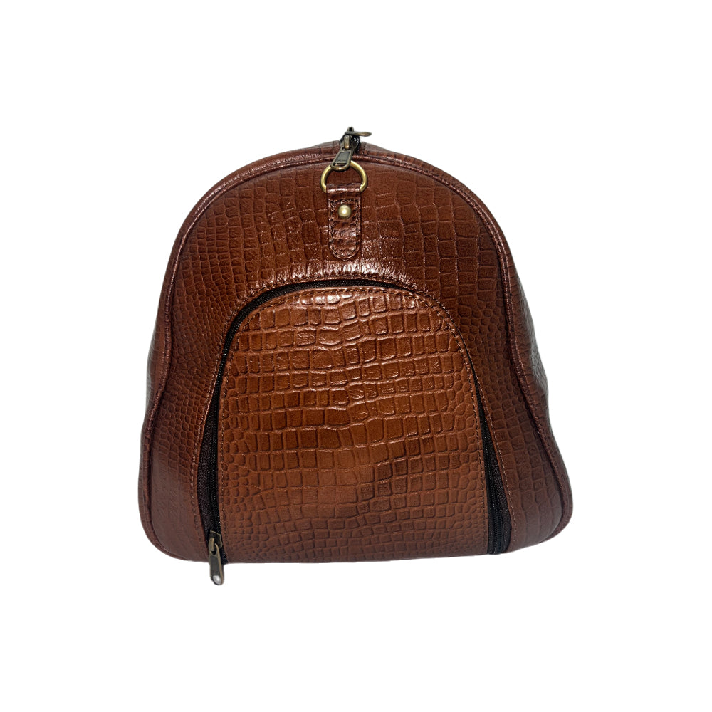 Genuine Leather Duffle Bag with Shoe Compartment Large Size – Maroon – additional product photo | Leather Villa
