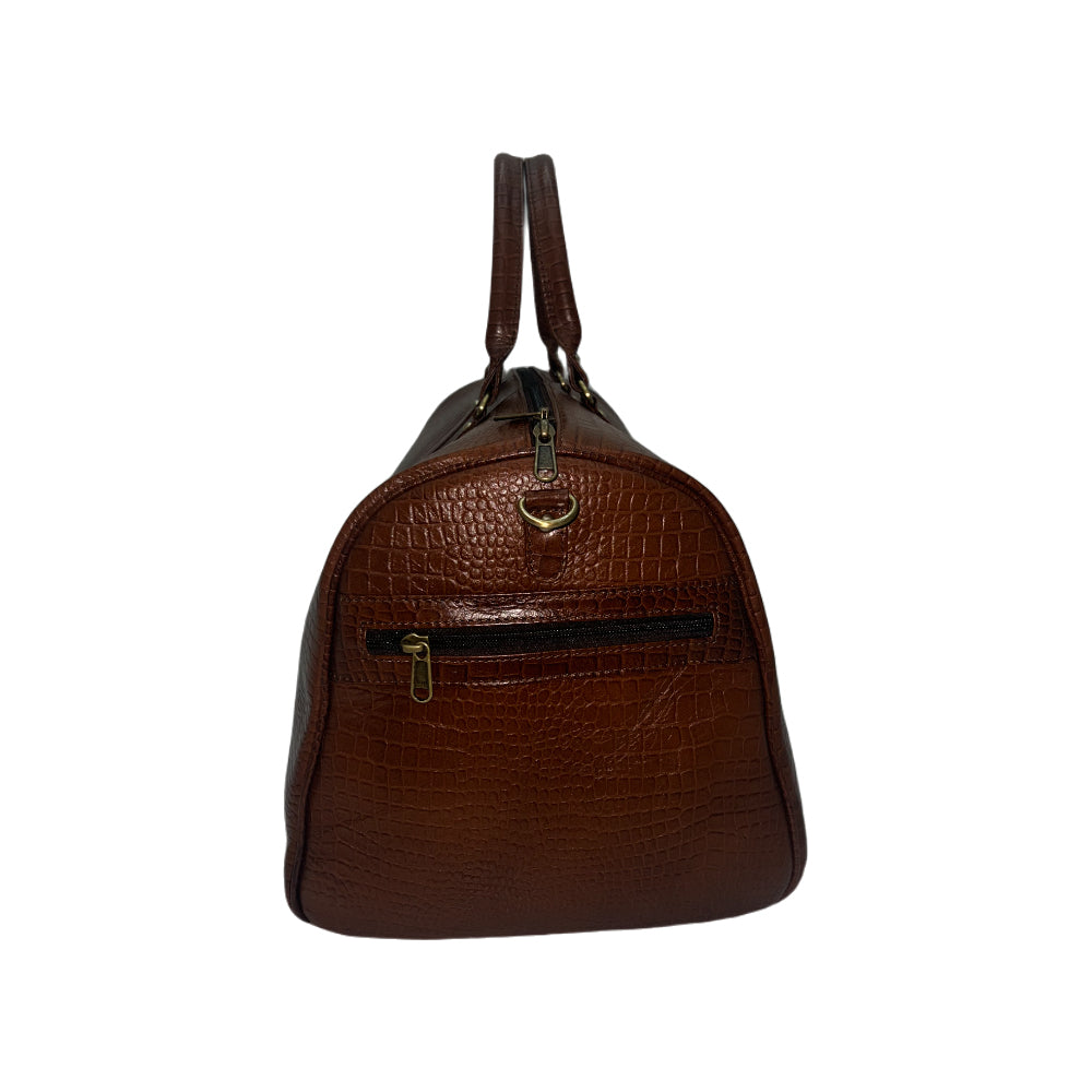 Genuine Leather Duffle Bag with Shoe Compartment Large Size – Maroon – additional product photo | Leather Villa