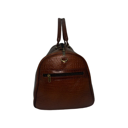 Genuine Leather Duffle Bag with Shoe Compartment Large Size – Maroon – additional product photo | Leather Villa