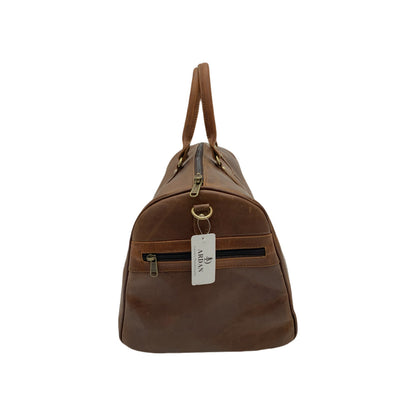 Genuine Leather Duffle Bag with Shoe Compartment Large Size – Tan – additional product photo | Leather Villa