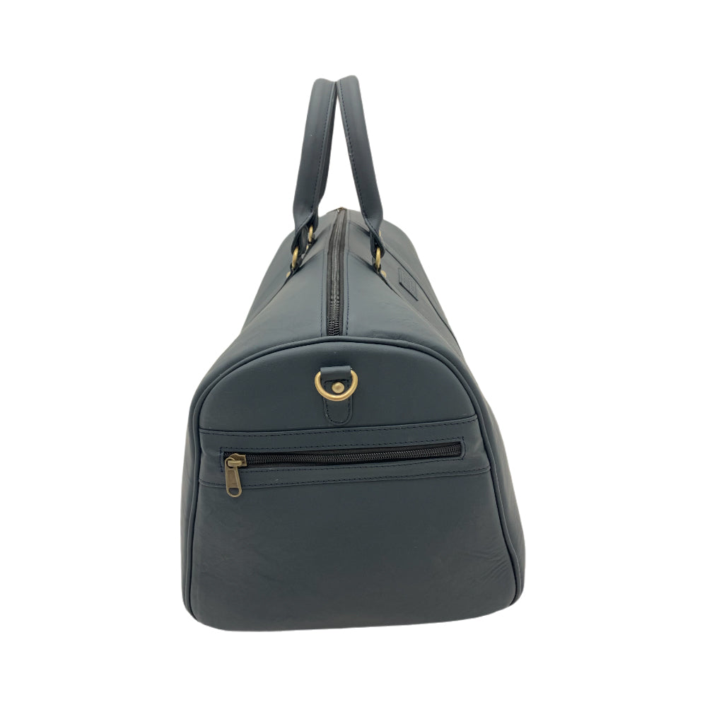 Genuine Leather Duffle Bag with Shoe Compartment Large Size – Grey – additional product photo | Leather Villa