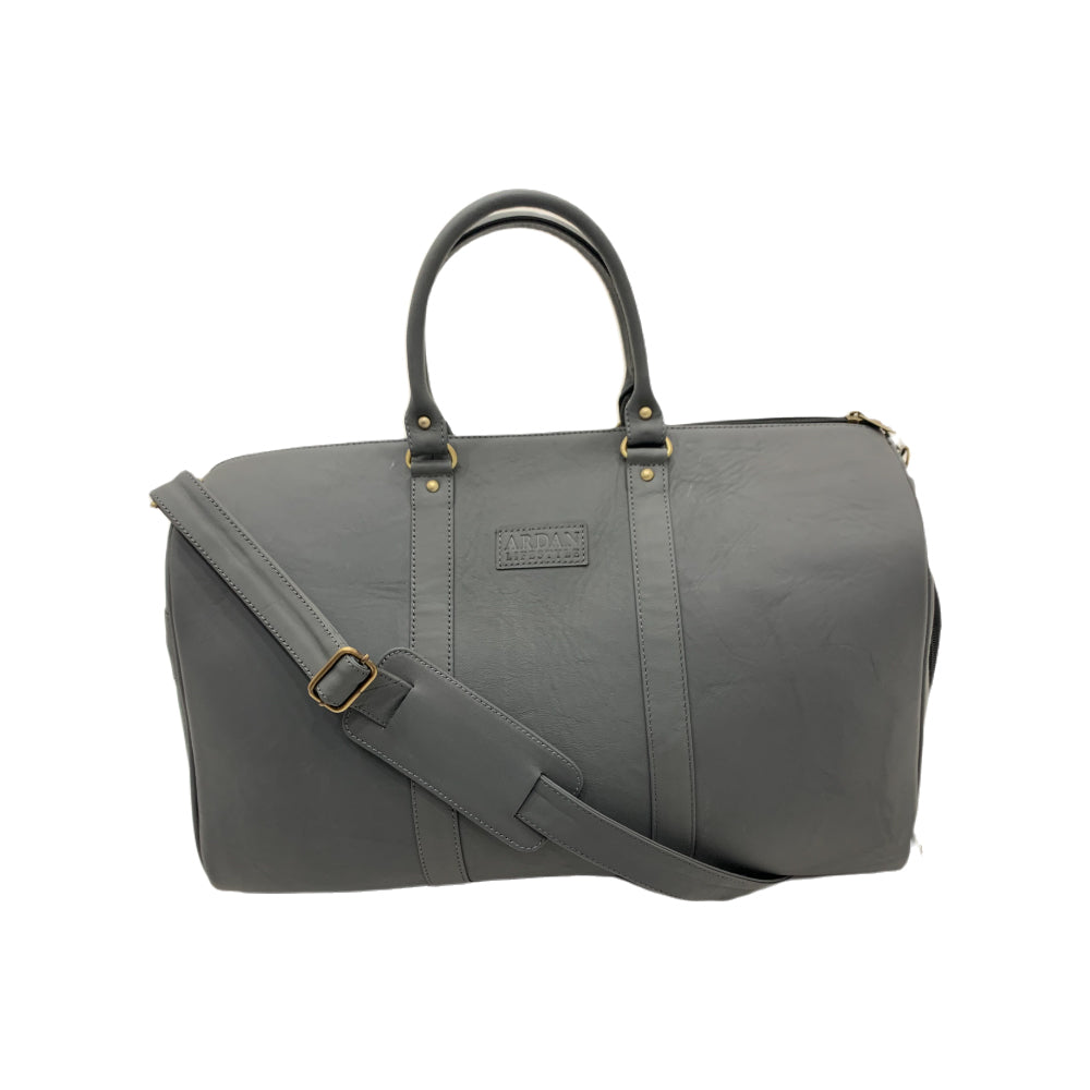 Genuine Leather Duffle Bag with Shoe Compartment Large Size – Grey – additional product photo | Leather Villa
