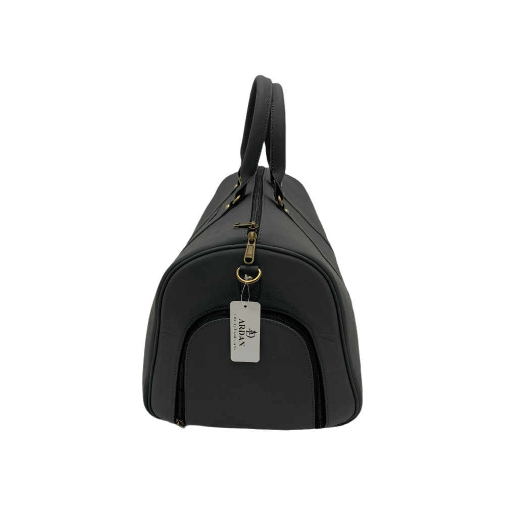 Genuine Leather Duffle Bag with Shoe Compartment Large Size – Grey – additional product photo | Leather Villa