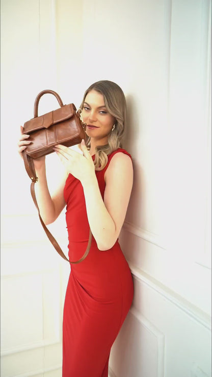 Ardan Vegan Leather Stylish & Hand Carry Chic Bag with Adjustabe Sling for Girls & Womens SKU64