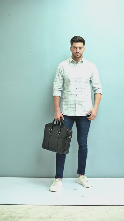 Canvas Laptop/Office Bag for Men | Fits Upto 15.6 inch Laptop Canvas Messenger Bag | Canvas Bag with Shoulder Strap | Briefcase for Men  SKU57