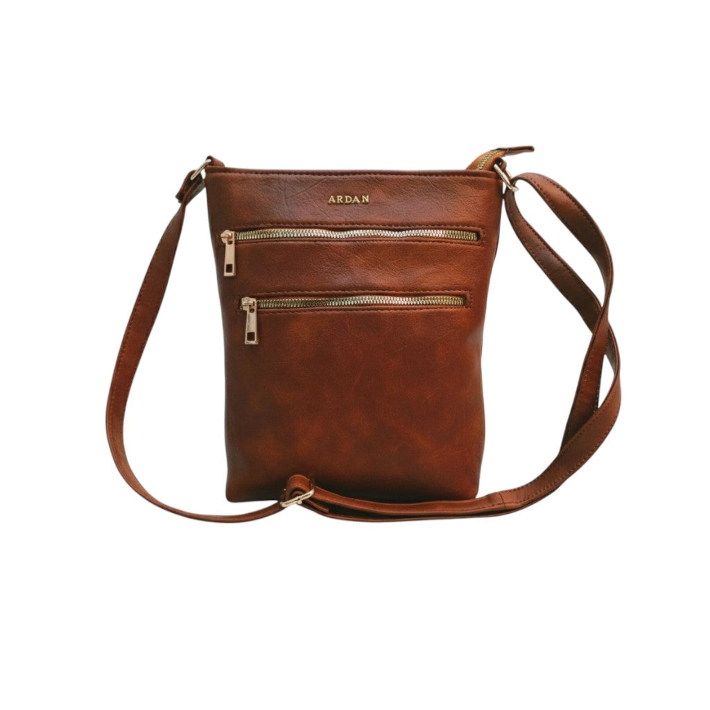 Ardan Brown Sling Bag with Detachable Belt for Girls & Women – Women's HandBag/Sling Bag | Leather Villa